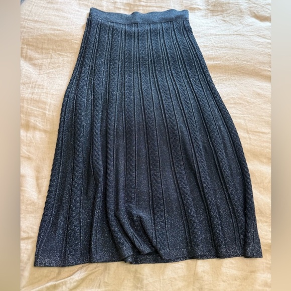 Nanette Lepore Dresses & Skirts - Nanette Lepore knit stretchy Elegant lurex blend Black Pleated Skirt